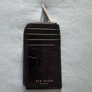 Ted Baker Black Croc-Embossed Wallet